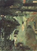Lesser Ury Nollendorf Square at Night (nn02) Sweden oil painting reproduction